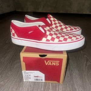 Red Checkered Slip On Vans